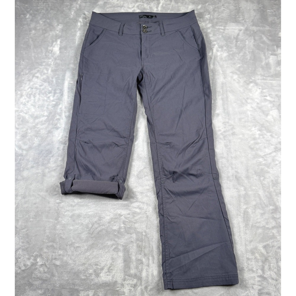 Prana Halle Hiking Pants Womens 10 Gray‎ Stretch Zion Roll Up Leg Outdoor - Picture 2 of 12